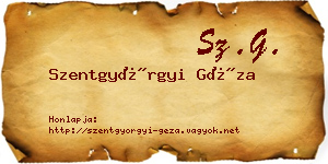Szentgyörgyi Géza névjegykártya