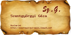 Szentgyörgyi Géza névjegykártya